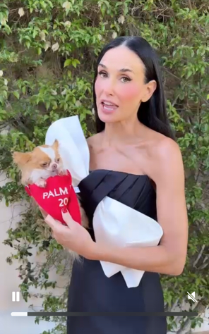 Demi Moore with Pilaf